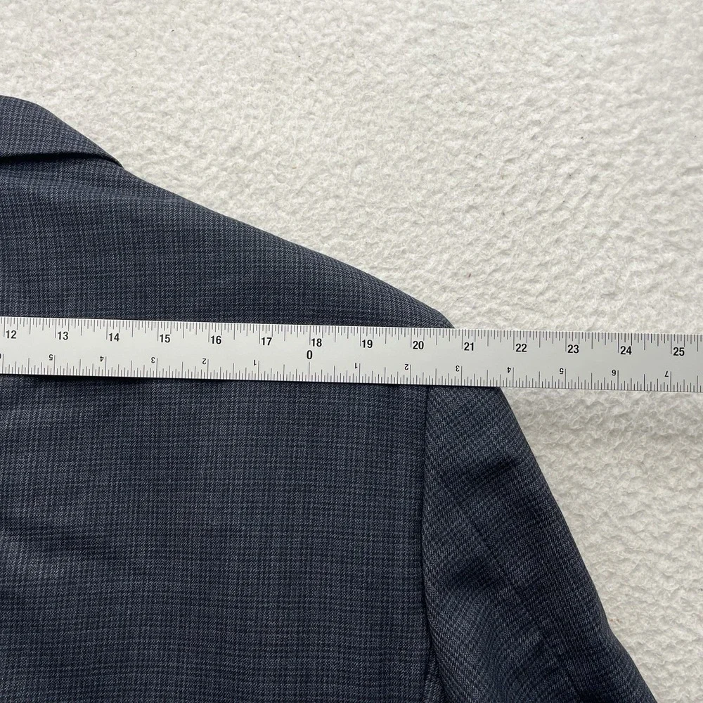 Peter Millar Blazer Mens 46R Wool Navy Blue Houndstooth Check Double Vent Canada